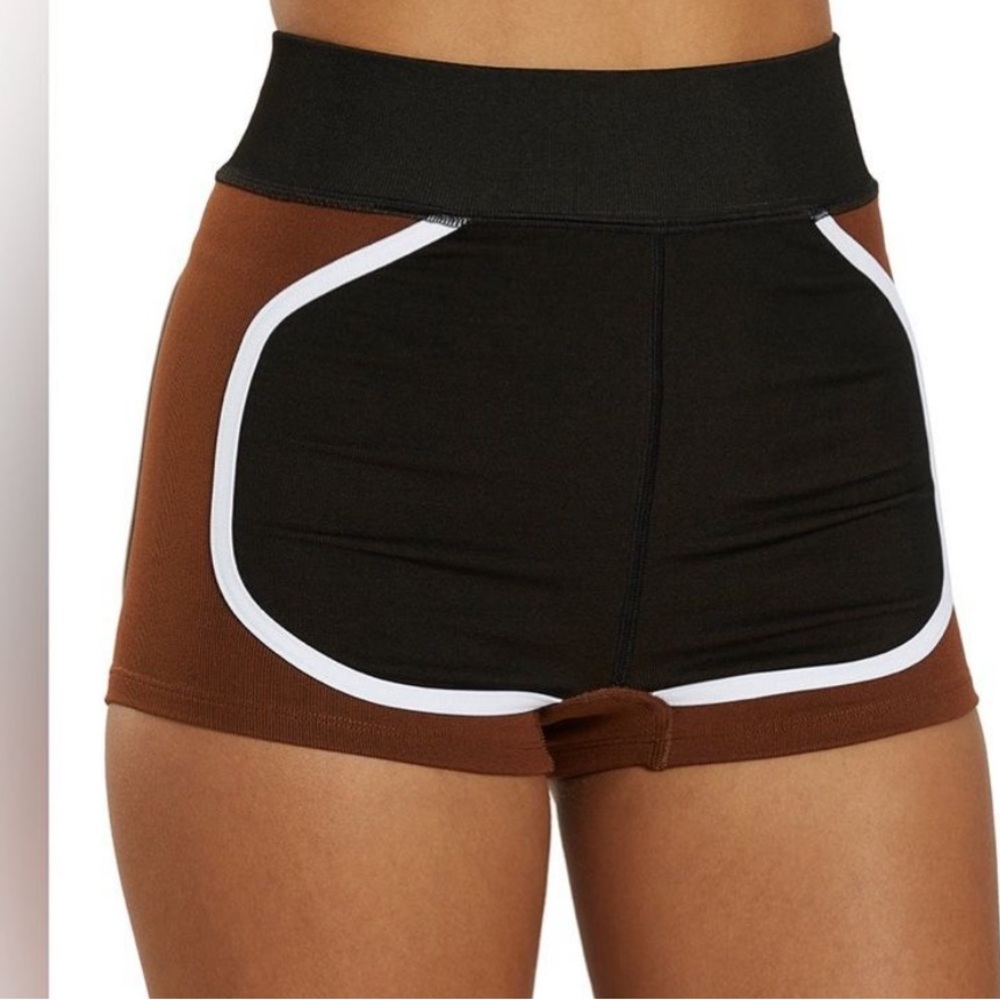 FP Movement by Free People Black and Brown High Waist Shorts
